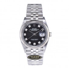 Datejust 36 126234 Bright Black Dial with Diamond Marker in Steel in Jubilee Bracelet