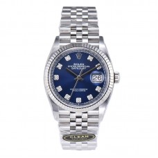 Datejust 36 126234 Bright Blue Dial with Diamond Marker in Steel in Jubilee Bracelet