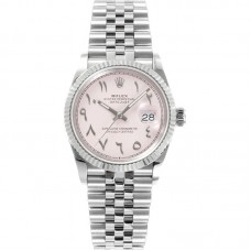 Datejust 36 126234 Pink Dial with Arabic Numerals in Steel