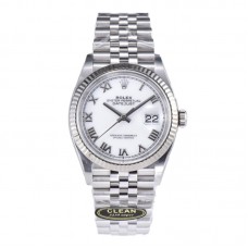 Datejust 36 126234 White Dial with Roman Marker in Steel in Jubilee Bracelet