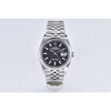 Datejust 36 126334 Bright Black Dial Stick on Jubilee Bracelet