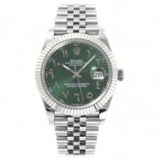 Datejust 41 126300 Green Dial with Arabic Numerals in Steel