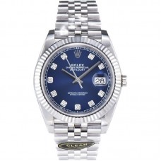 Datejust 41 126334 Bright Blue Dial Diamond Markers on Jubilee Bracelet
