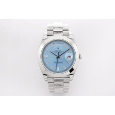 Day-Date 40 228236 Blue Dial with Diamond Markers in Platinum