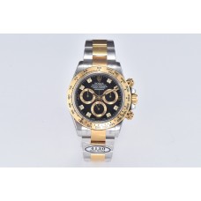 Daytona 116503LN Black Dial with Diamond Maker in Steel/Yellow Gold