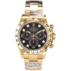 Daytona 116508 Black Dial with Diamond Markers in Yellow Gold