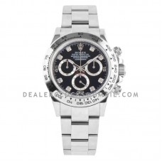 Daytona 116509 Black Dial with Diamond Marker in White Gold