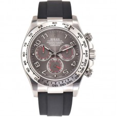 Daytona 116519 Slate Grey Dial in White Gold on Rubber Strap
