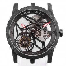 Excalibur Carbon Flying Tourbillon on White Rubber Strap