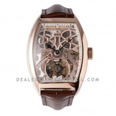 Fast Tourbillon 8889 in Rose Gold on Brown Leather Strap