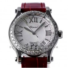 Happy Sport Automatic Red with Diamond Bezel