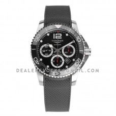 Hydroconquest Black Dial on Rubber Strap