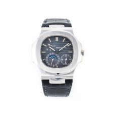 Nautilus 5712 SS PPF 1:1 Best Edition Blue Dial on Black Leather Strap A240 Super Clone V2