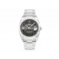 DateJust 41 126330 904L SS VSF 1:1 Best Edition Gray Dial Green Roman on Oyster Bracelet VS3235