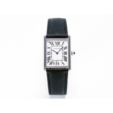 Tank Solo Ladies 33.7mm SS AF 1:1 Best Edition White Dial on Black Leather Strap Ronda Quartz