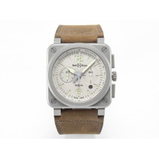 BR 03-94 Horolum Chronograph 1:1 Best Edition Brown Dial on Leather Strap Asia 7750