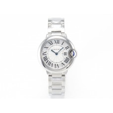 Ballon Bleu 33mm SS AF 1:1 Best Edition White Textured Dial on SS Bracelet Ronda Quartz