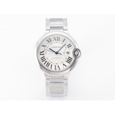 Ballon Bleu 42mm SS AF 1:1 Best Edition White Texture Dial on SS Bracelet A2824 V5