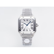 Santos de Cartier 35mm SS 2018 BVF 1:1 Best Edition White Dial on SS SmartLinks Bracelet MIYOTA 9015 V2
