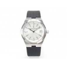 Overseas 4500V SS MKSF 1:1 Best Edition White Dial on Black Rubber Strap A5100