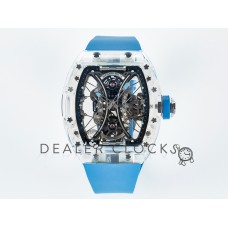 RM53-02 Transparent Tourbillon RMF Best Edition Skeleton Dial on Blue Rubber Strap