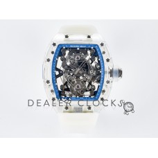RM56-02 Transparent Tourbillon RMF Best Edition Skeleton Blue Dial on Transparent Rubber Strap