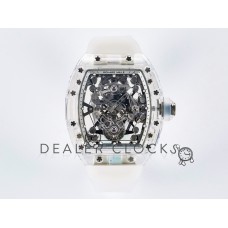 RM56-02 Transparent Tourbillon RMF Best Edition Skeleton White Dial on Transparent Rubber Strap