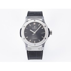 Classic Fusion 42mm SS JJF 1:1 Best Edition Gray Dial on Black Gummy Leather Strap