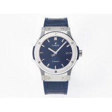 Classic Fusion 42mm SS JJF 1:1 Best Edition Blue Dial on Blue Gummy Leather Strap