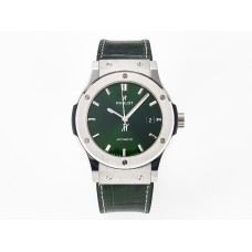 Classic Fusion 42mm SS JJF 1:1 Best Edition Green Dial on Green Gummy Leather Strap