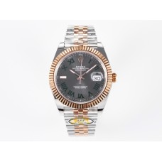 DateJust 41 126331 ARF 1:1 Best Edition 904L Steel Gray Dial Green Roman Marker on SS/RG Jubilee Bracelet SH3235（Gain Weight）