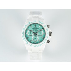 Daytona AET White Solid Ceramic Case and Bracelet Avocado Green Dial N6F 1:1 Best Edition DD4801