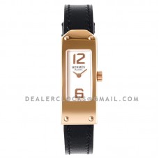 Kelly 2 White Dial in Rose Gold on Black Leather Strap Kelly 2 White Dial in Rose Gold on Black Leather Strap