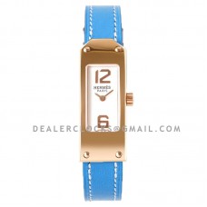 Kelly 2 White Dial in Rose Gold on Blue Leather Strap Kelly 2 White Dial in Rose Gold on Blue Leather Strap