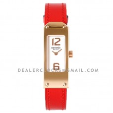 Kelly 2 White Dial in Rose Gold on Red Leather Strap Kelly 2 White Dial in Rose Gold on Red Leather Strap