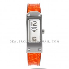 Kelly 2 White Dial in Steel on Orange Alligator Strap Kelly 2 White Dial in Steel on Orange Alligator Strap