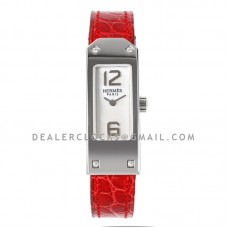 Kelly 2 White Dial in Steel on Red Alligator Strap Kelly 2 White Dial in Steel on Red Alligator Strap