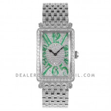 Long Island 952QZ Diamond Paved Dial with Green Markers