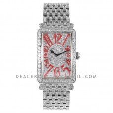 Long Island 952QZ Diamond Paved Dial with Red Markers