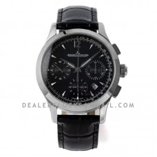 Master Control Chronograph Black Dial in Steel