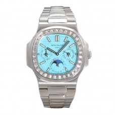Nautilus 5740 Tiffany Blue Dial with Diamond Bezel in Steel