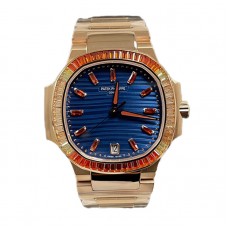 Nautilus 7118 Blue Dial with Diamond Markers in Rose Gold
