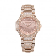 Nautilus 7118/1450R-001 Diamond Paved Dial on Rose Gold