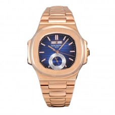 Nautilus Chronograph 5980/1R Blue Dial in Rose Gold