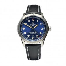 Navitimer Aviator 8 Automatic 41 Blue Dial in Steel on Black Leather Strap Navitimer Aviator 8 Automatic 41 Blue Dial in Steel on Black Leather Strap