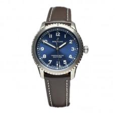 Navitimer Aviator 8 Automatic 41 Blue Dial in Steel on Brown Leather Strap Navitimer Aviator 8 Automatic 41 Blue Dial in Steel on Brown Leather Strap