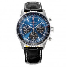 Navitimer B01 Chronograph 43 Blue Dial in Steel on Leather Strap Ref. AB0139241C1P1 Navitimer B01 Chronograph 43 Blue Dial in Steel on Leather Strap Ref. AB0139241C1P1
