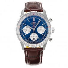 Navitimer B01 Chronograph 43 Blue Dial in Steel on Leather Strap Ref. AB0139631C1P1 Navitimer B01 Chronograph 43 Blue Dial in Steel on Leather Strap Ref. AB0139631C1P1