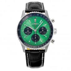 Navitimer B01 Chronograph 43 Green Dial in Steel on Leather Strap Ref. AB0138241L1P1 Navitimer B01 Chronograph 43 Green Dial in Steel on Leather Strap Ref. AB0138241L1P1