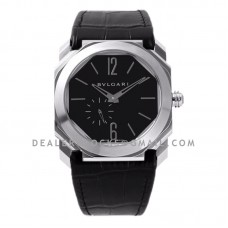 Octo Finissimo Watch Black Dial on Leather Strap